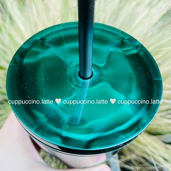 💚NEW💚Starbucks Marbled Jade Green Grande Cold Cup Tumbler - Picture 6 of 7